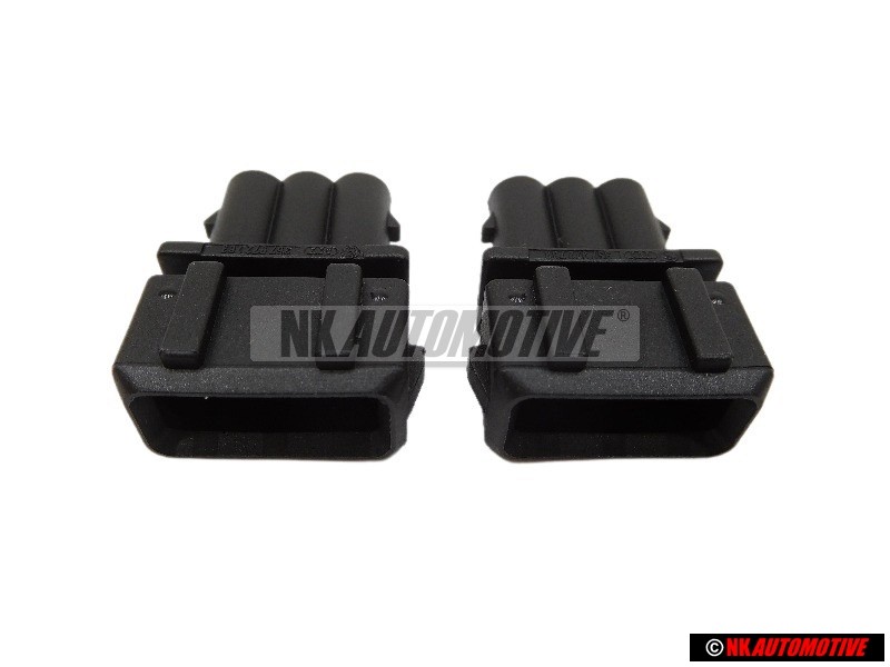 2x Genuine VW 3 Pin Flat Connector Housing - 357972763
