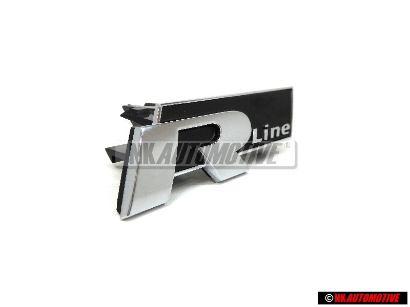 Genuine VW R LINE Front Grill Badge Chrome Black - 3AA853948 FXC