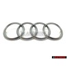 Genuine Audi Rings Engine Cover Badge Emblem Silver - 4H0103940A