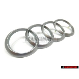 Genuine Audi Rings Engine Cover Badge Emblem Silver - 4H0103940A