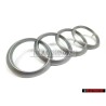 Genuine Audi Rings Engine Cover Badge Emblem Silver - 4H0103940A