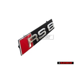 Genuine Audi RS6 Front Grill Badge Emblem Black Chrome Red - 4F0853736H 2ZZ