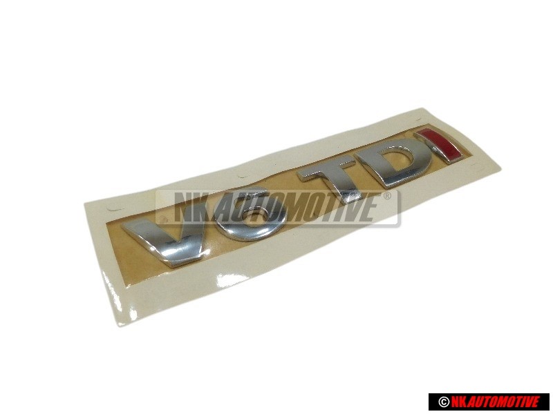 Genuine VW Passat V6 TDI Rear Boot Badge Emblem Chrome/Red - 3B0853675ADGQF