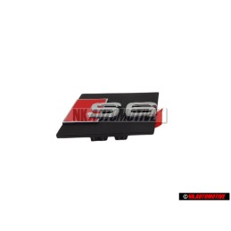Genuine Audi S6 Front Grill Badge Emblem Black Chrome Red - 4B3853735A 2ZZ
