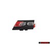 Genuine Audi S6 Front Grill Badge Emblem Black Chrome Red - 4B3853735A 2ZZ