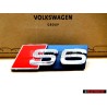 Genuine Audi S6 Front Grill Badge Emblem Black Chrome Red - 4F0853736F 2ZZ