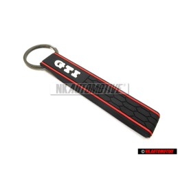 Genuine VW GTI Honeycomb Red KeyTag Keychain Keyring Keyfob - 1KM087013A 6J1