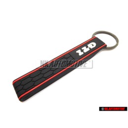 Genuine VW GTI Honeycomb Red KeyTag Keychain Keyring Keyfob - 1KM087013A 6J1