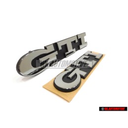 Genuine VW SET GTI Front Grill & Rear Boot Badge Emblem Chrome - Golf MK3