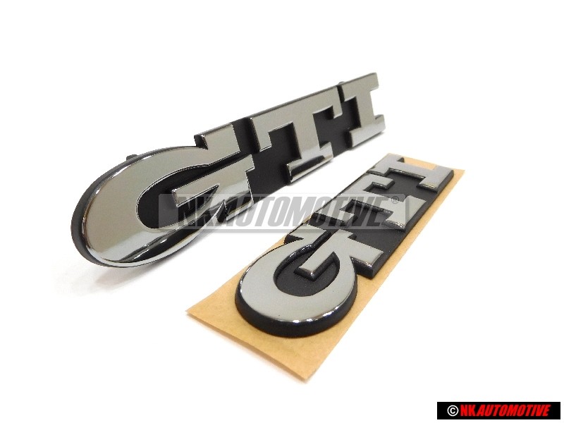 Genuine VW SET GTI Front Grill & Rear Boot Badge Emblem Chrome - Golf MK3
