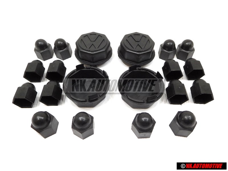 Genuine VW SET 4 Wheels Centre Hub Caps & Bolt Caps - Golf MK1/2 Cabriolet