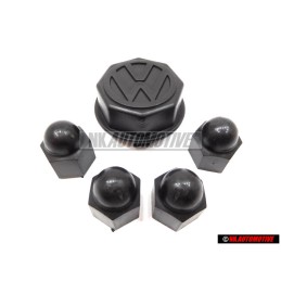 Genuine VW SET for 1 Wheel Centre Hub Caps & Bolt Caps - Golf MK1/2 Cabriolet