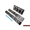 Genuine VW SET Front Rear Badges Emblems with Fixing Clips - Golf MK1 GTI