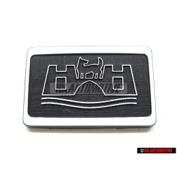 Genuine VW Trim With Emblem Satin Black White - 165853688A QV7