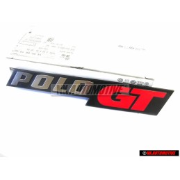 Genuine VW POLO GT Rear Boot Badge Emblem Brushed Silver Red - 861853750