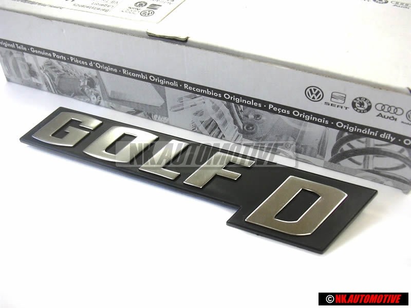 Genuine VW GOLF D Rear Boot Badge Emblem Brushed Silver - 171853687P