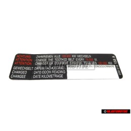 Genuine VW Attention Sticker For Toothbelt - 059010158A