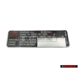 Genuine VW Attention Sticker For Toothbelt - 059010158A