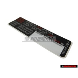 Genuine VW Attention Sticker For Toothbelt - 059010158A
