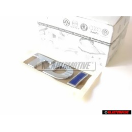 Genuine VW TDI Rear Trunk Boot Badge Emblem Chrome Blue - 5K0853675AJHCE