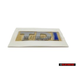 Genuine VW TDI Rear Trunk Boot Badge Emblem Chrome Blue - 5K0853675AJHCE