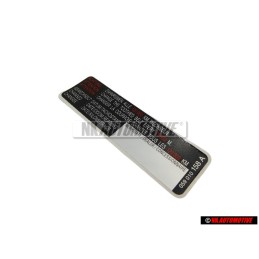 Genuine VW Sticker 'Attention' Change The Toothed Belt - 077010138B