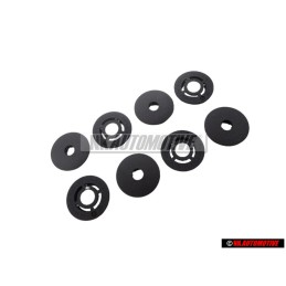 Genuine VW 1 Set Atachment Buttons For Floor Mat Black - 3C0061795 9B9