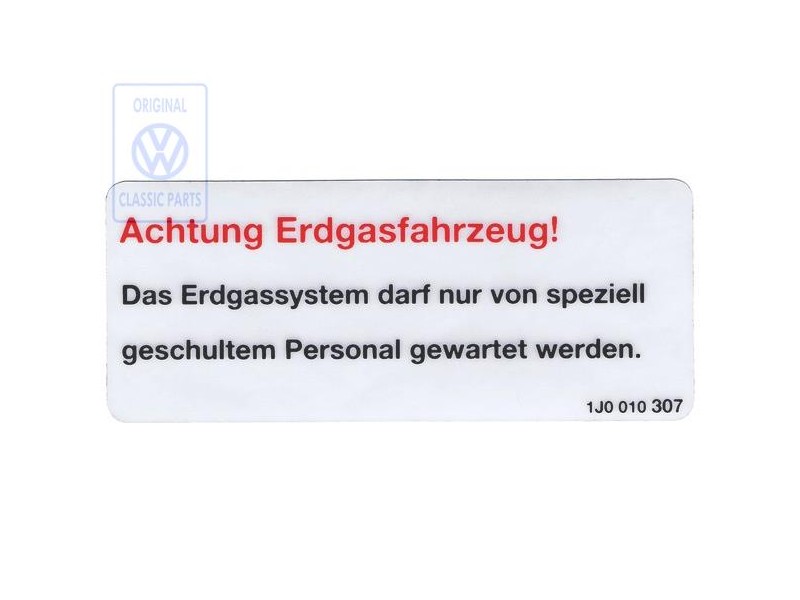 Genuine VW Notice - 1J0010307