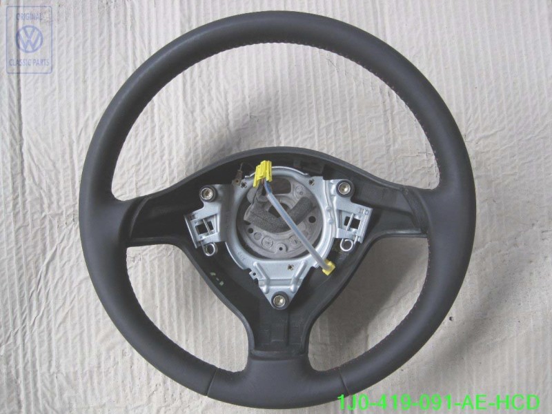 Genuine VW Sports Steering Wheelleather Black/Cosmic Green - 1J0419091AEHCD