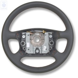 Genuine VW Steering Wheel Leather Black/Tropical Orange - 1J0419091APHCB
