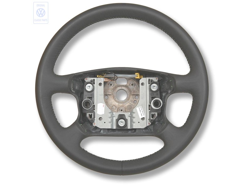 Genuine VW Steering Wheel Leather Black/Cosmic Green - 1J0419091APHCD