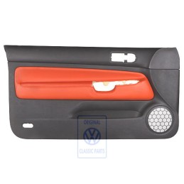 Genuine VW Door Panel Trim Leather Black/Tropical Orange - 1J3867011CGGEB