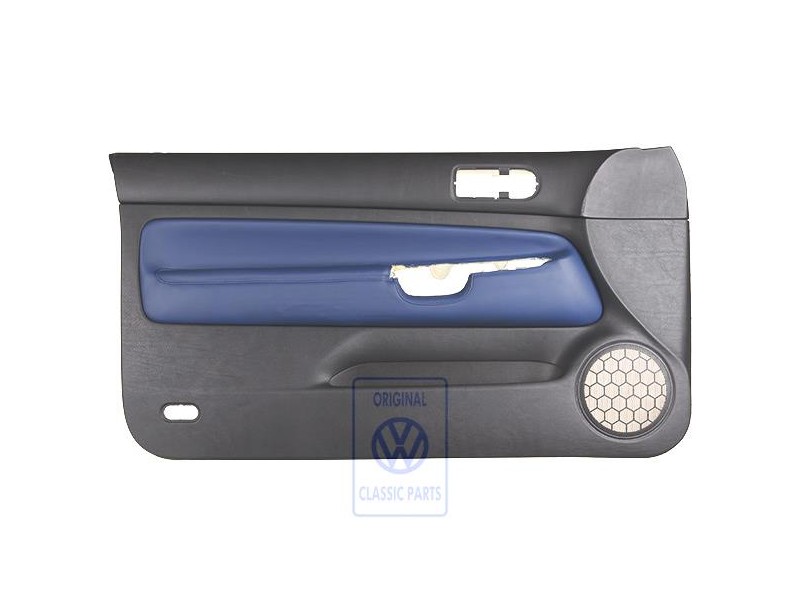 Genuine VW Door Panel Trim Leather Black/Orbitblue - 1J3867011CGGEC