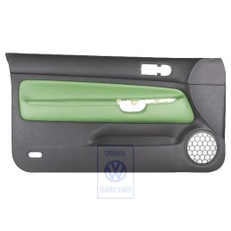 Genuine VW Door Panel Trim Leather Black/Cosmic Green - 1J3867011CGGED