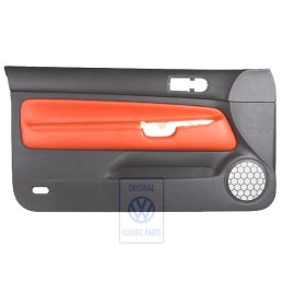 Genuine VW Door Panel Trim Leather Black/Tropical Orange - 1J3867011CJGEB