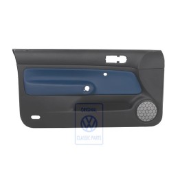 Genuine VW Door Panel Trim (Leather) Black/Jazz Blue - 1J3867011DNHSE