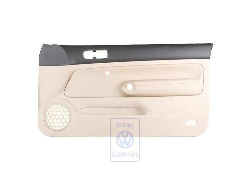 Genuine VW Door Panel Trim Leather Black/Light Beige - 1J3867012CNFWZ