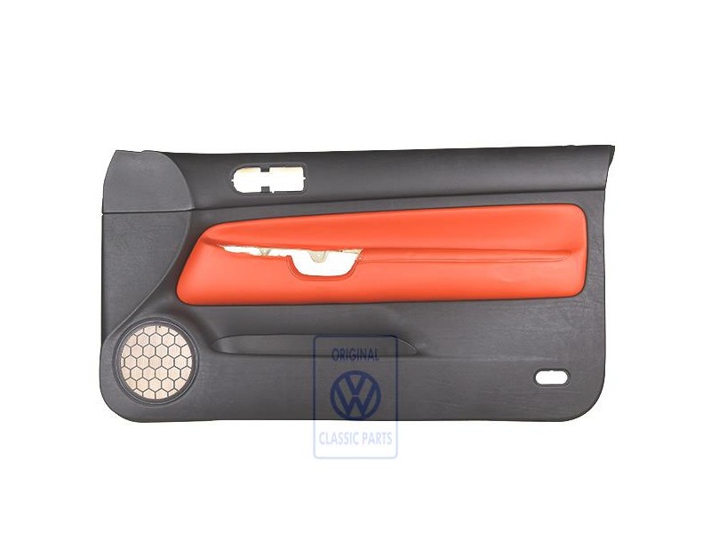 Genuine VW Door Panel Trim Leather Black/Tropical Orange - 1J3867012CPGEB