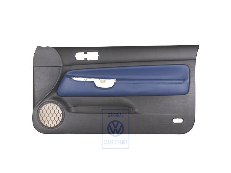 Genuine VW Door Panel Trim Leather Black/Orbitblue - 1J3867012CPGEC