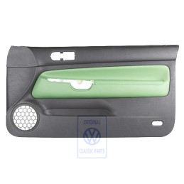 Genuine VW Door Panel Trim Leather Black/Cosmic Green - 1J3867012CPGED