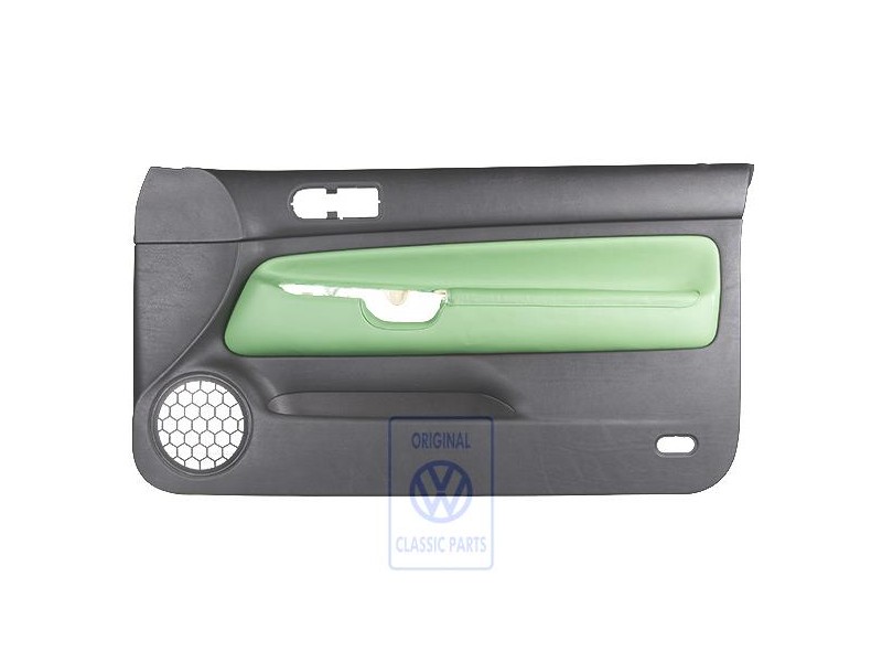 Genuine VW Door Panel Trim Leather Black/Cosmic Green - 1J3867012CPGED