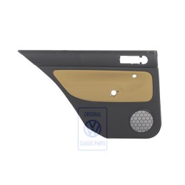 Genuine VW Door Panel Trim (Leather) Black/Jazz Blue - 1J3867012EDHSE