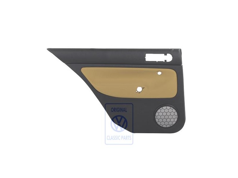Genuine VW Door Panel Trim (Leather) Black/Jazz Blue - 1J3867012EDHSE
