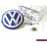 Genuine VW Rear Boot Twisting Badge Chrome Blue Swivel Version - 1C0853630D 39A