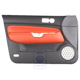 Genuine VW Door Panel Trim (Leather) Black/Tropical Orange - 1J4867011DFGEB