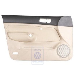 Genuine VW Door Panel Trim (Leather) Black/Light Beige - 1J4867011DJFWZ