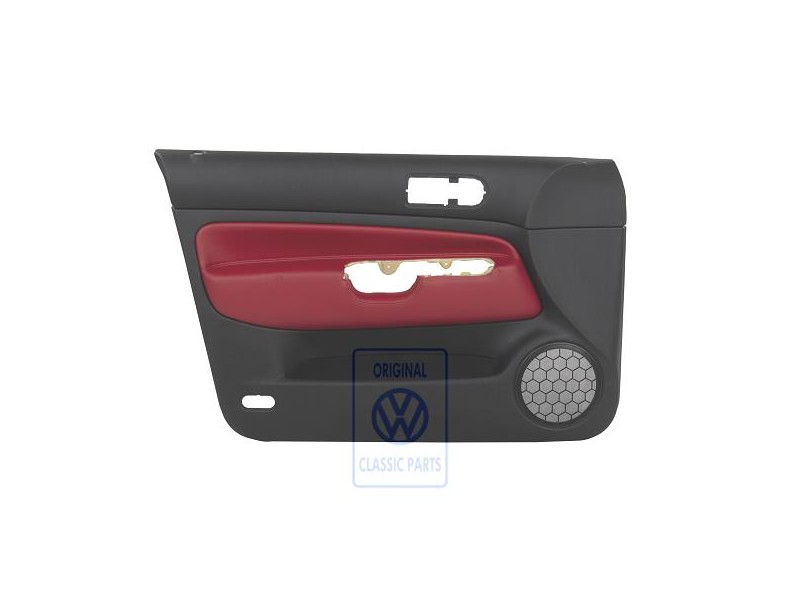 Genuine VW Door Panel Trim (Leather) Red - 1J4867011FDLLD