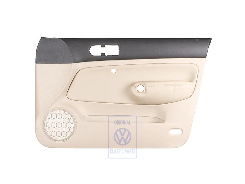 Genuine VW Door Panel Trim Leather Black/Light Beige - 1J4867012DCFWZ