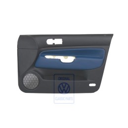 Genuine VW Door Panel Trim (Leather) Black/Jazz Blue - 1J4867012ELHSE
