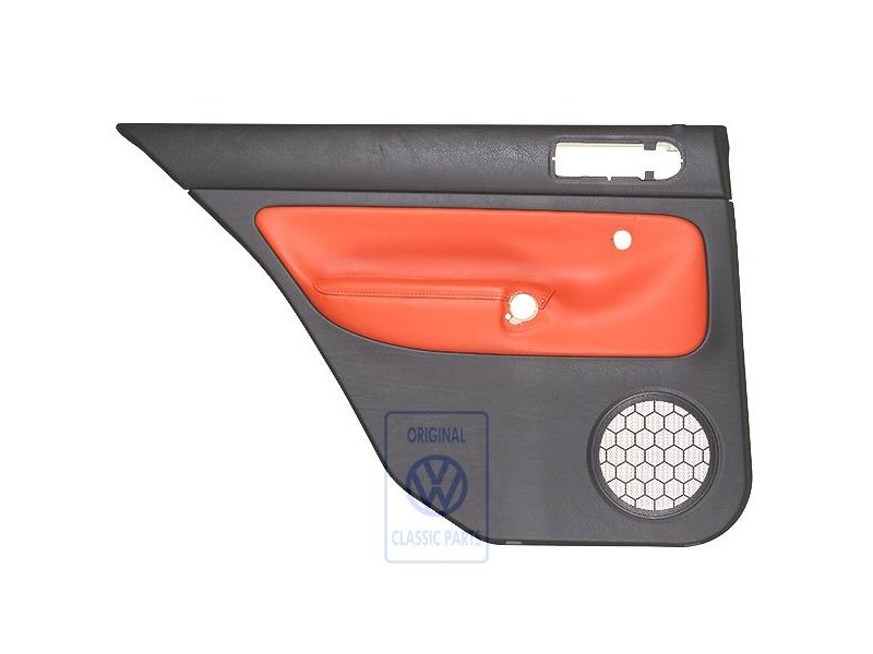 Genuine VW Door Panel Trim (Leather) Black/Tropical Orange - 1J6867211AHGEB